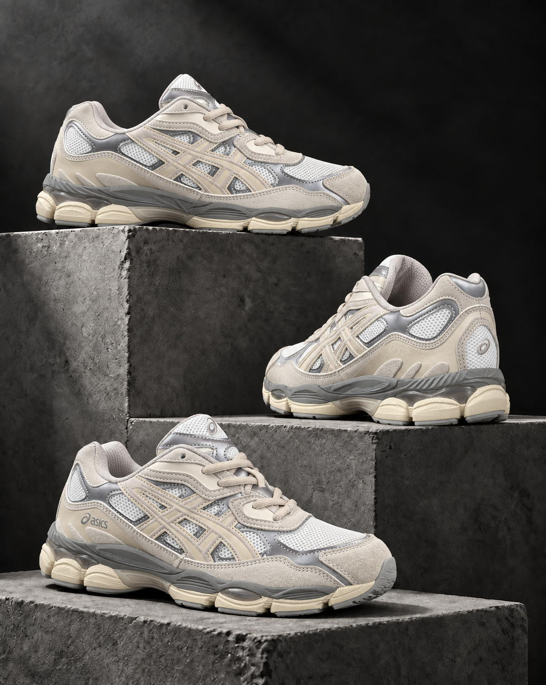 Asics Gel-NYC Cream Oyster Grey — outra visão